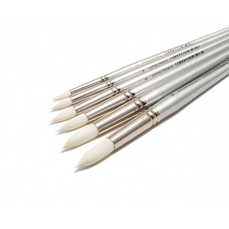 White Synthetic 2105 Round Long Handle Brush No.8 1 White Synthetic 2105 Round Long Handle Brush No.8 1