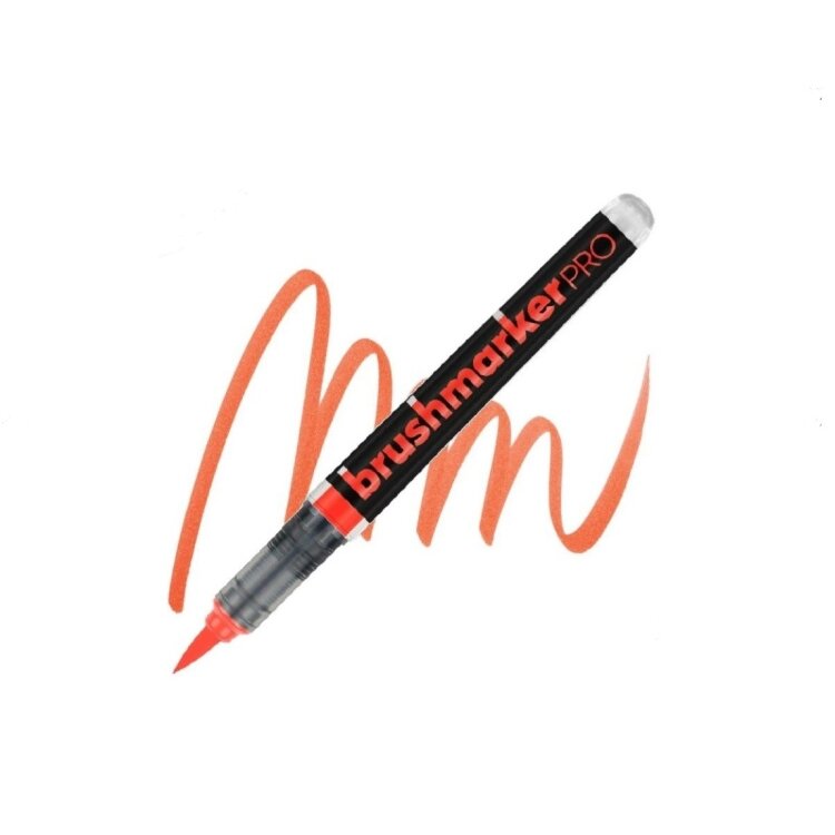 Маркер кисточковый художественный Karin Brushmarker PRO Neon оранжево-красный 4020 1