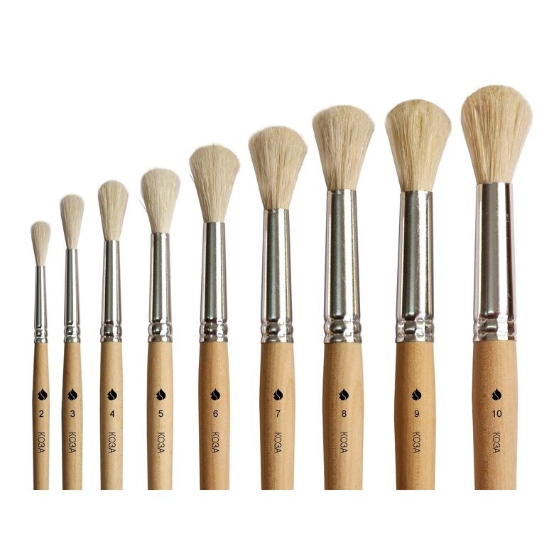 Goat Hair Round Short Handle Brush No.5 1