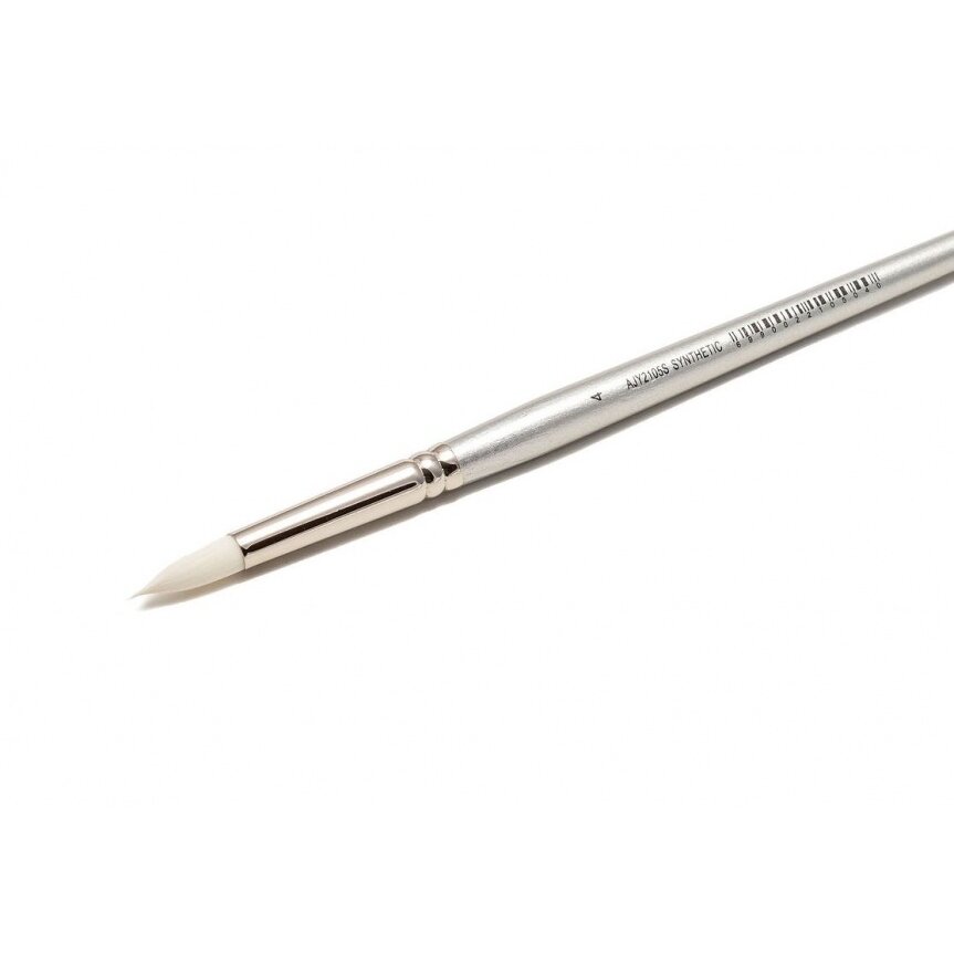 White Synthetic 2105 Round Long Handle Brush No.4