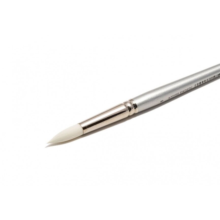White Synthetic 2105 Round Long Handle Brush No.8 White Synthetic 2105 Round Long Handle Brush No.8