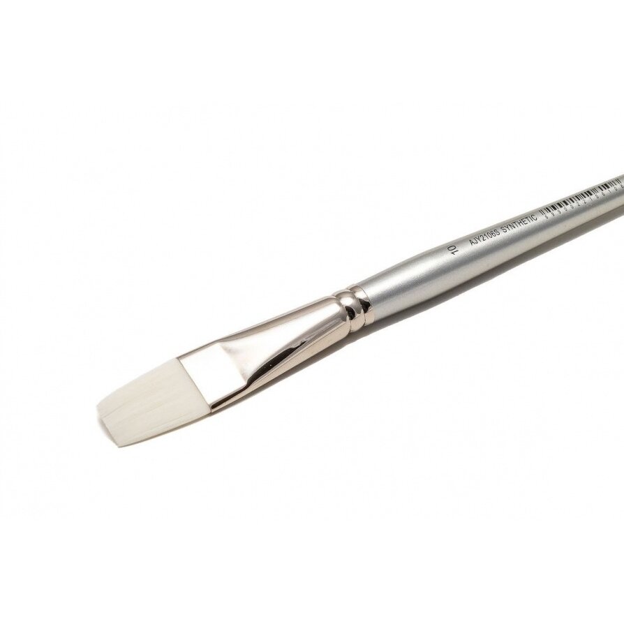 White Synthetic 2106 Flat Long Handle Brush No.10