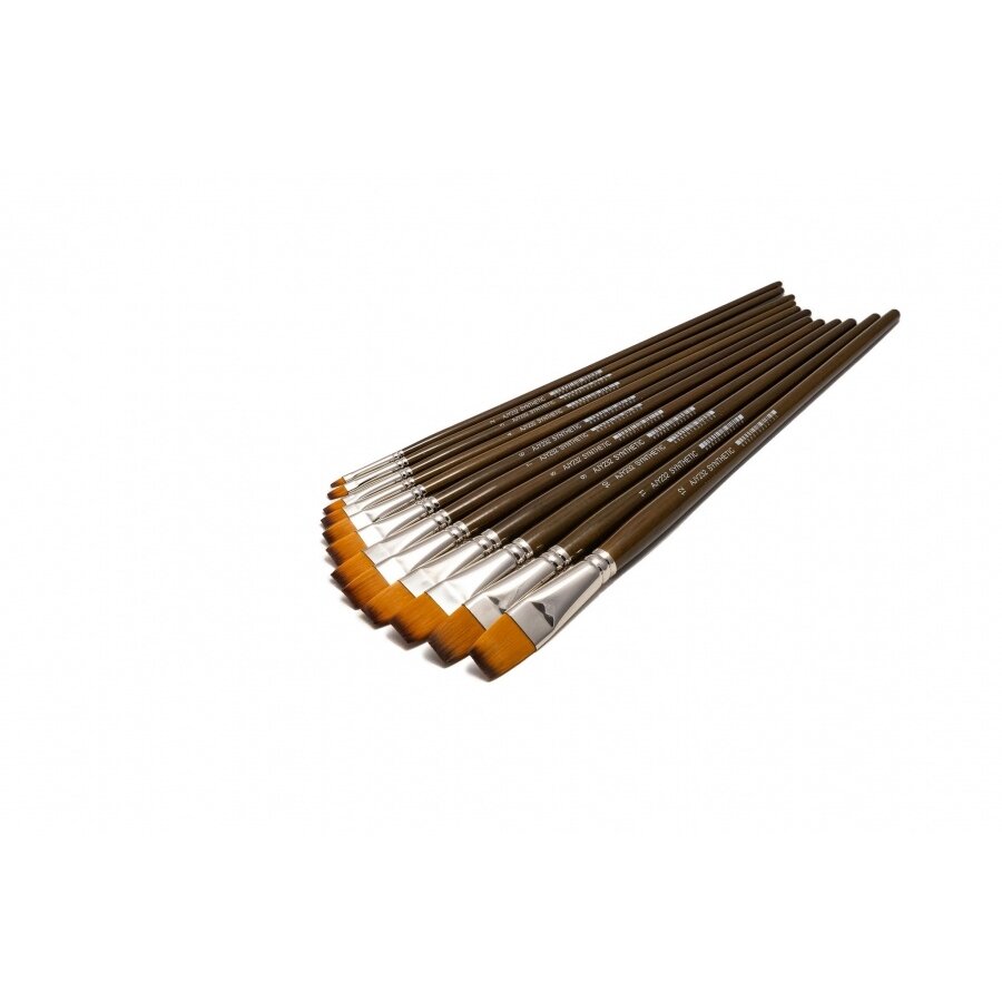 Doble-Coloured Synthetic 232 Flat Long Handle Brush No.6 1
