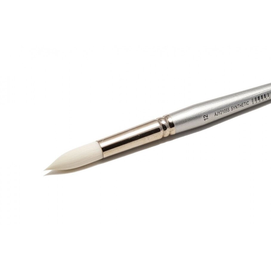 White Synthetic 2105 Round Long Handle Brush No.12
