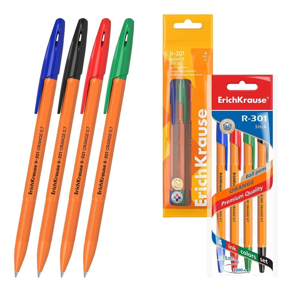 Ballpoint pen ErichKrause R-301 Spring Stick 0.7 mm, Ballpoint pen ErichKrause R-301 Spring Stick 0.7 mm,