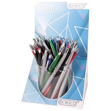 Cresco Slim Ballpoint Pen 1.0 mm, Blue Ink