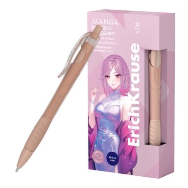 Ручка шариковая автоматическая ErichKrause Butterfly Matic&Grip Manga 0.7, цвет чернил синий Ручка шариковая автоматическая ErichKrause Butterfly Matic&Grip Manga 0.7, цвет чернил синий