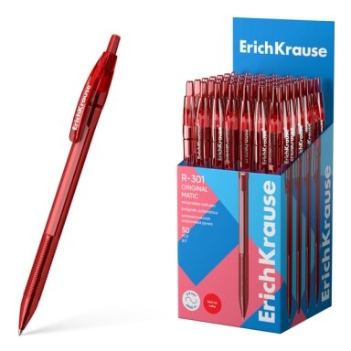 Ручка шариковая автоматическая ErichKrause® R-301 Original Matic 0.7, цвет чернил красный Ручка шариковая автоматическая ErichKrause® R-301 Original Matic 0.7, цвет чернил красный