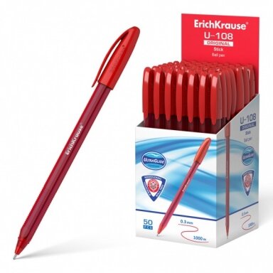 Ручка шариковая ErichKrause U-108 Original Stick 1.0, Ultra Glide Technology, цвет чернил: красный