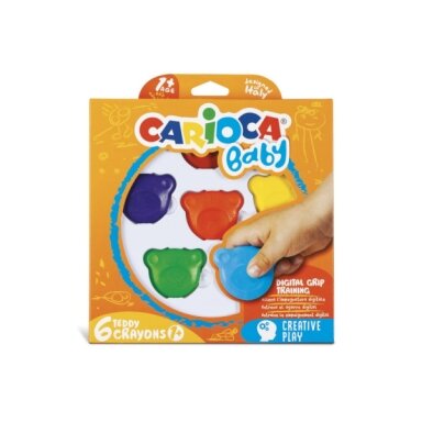 Мелки цветные Carioca Baby 2+ водорастворимые мягкие 8 цветов