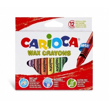 Карандаши восковые Carioca Maxi 12 цветов Карандаши восковые Carioca Maxi 12 цветов