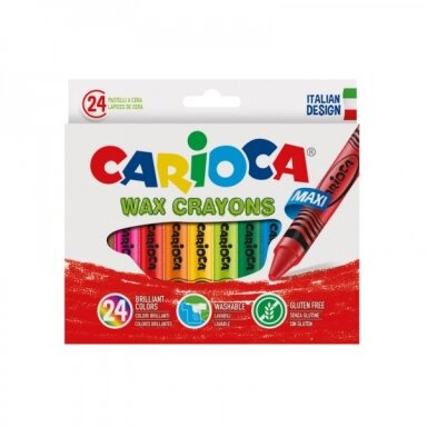 Карандаши восковые Carioca Maxi 24 цветов Карандаши восковые Carioca Maxi 24 цветов