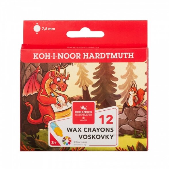 Карандаши восковые Koh-I-Noor 8232 круглые 12 цветов Карандаши восковые Koh-I-Noor 8232 круглые 12 цветов