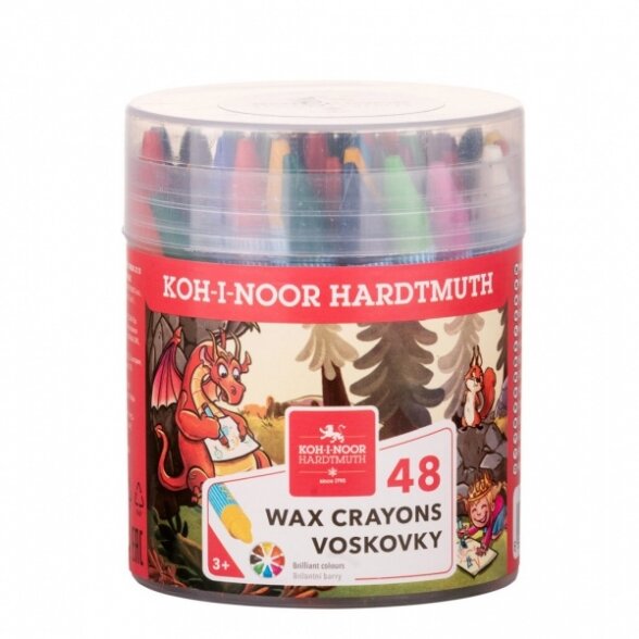 Карандаши восковые Koh-I-Noor 8236 круглые 48 цветов 1 Карандаши восковые Koh-I-Noor 8236 круглые 48 цветов 1