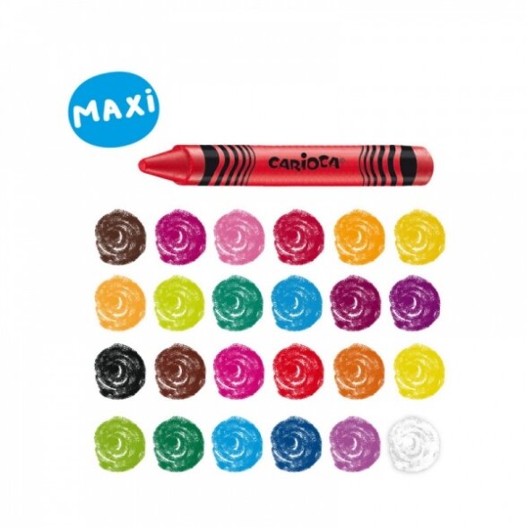 Карандаши восковые Carioca Maxi 24 цветов 1 Карандаши восковые Carioca Maxi 24 цветов 1