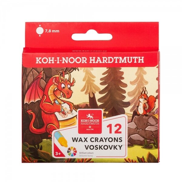 Карандаши восковые Koh-I-Noor 8232 круглые 12 цветов