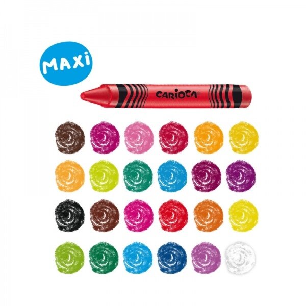 Карандаши восковые Carioca Maxi 24 цветов 1 Карандаши восковые Carioca Maxi 24 цветов 1