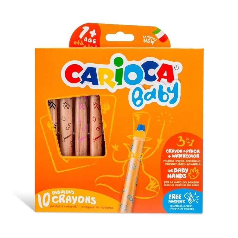 Vaškinukai Carioca Baby 3-in-1, 1+, 10 vnt
