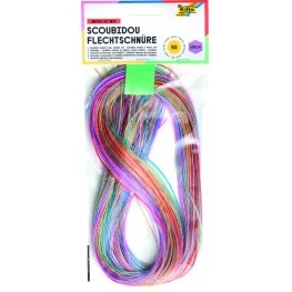Braiding Cords METALLIC MIX, 100cm, 50 cords, gold & silver, assorted colours