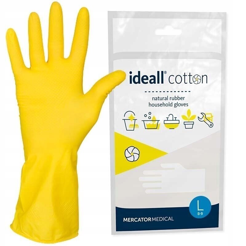 Disposable household gloves Mercator, yellow, size S (6–7), 1 pair Disposable household gloves Mercator, yellow, size S (6–7), 1 pair