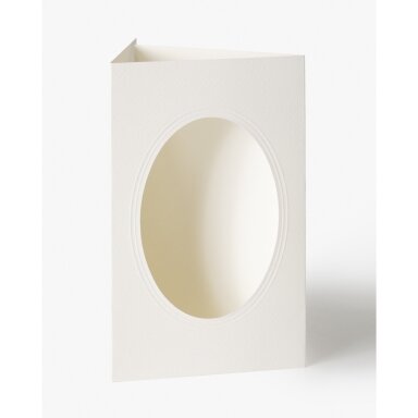 Passepartouts rough surface, OVAL 220g/m², 3 cards&envelopes, stone grey
