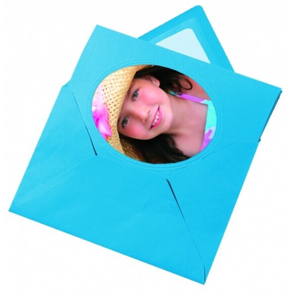 Заготовки открыток с конвертами Folia OVAL 220 g/m², 3 штуки, turquoise 5