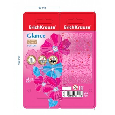 Žirklės ErichKrause Glance 15 cm 9 Žirklės ErichKrause Glance 15 cm 9