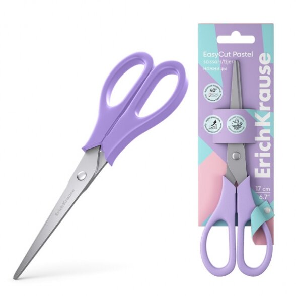 Scissors ErichKrause EasyCut Pastel 17 cm