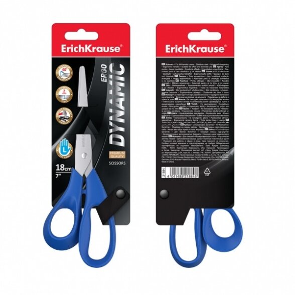 Žirklės kairiarankiams ErichKrause Dynamic 18 cm Dynamic 3