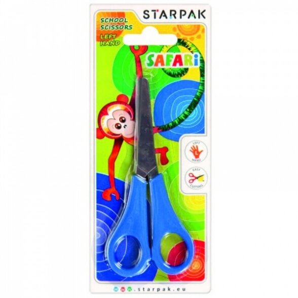 Žirklės vaikiškos 13,5 cm kairiarankiams Safari Starpak Žirklės vaikiškos 13,5 cm kairiarankiams Safari Starpak