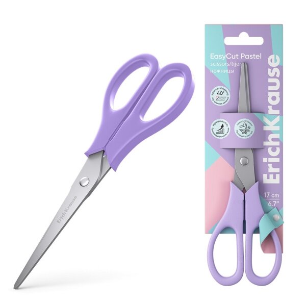 Scissors ErichKrause EasyCut Pastel 17 cm