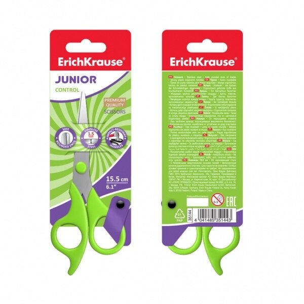 Žirklės vaikiškos ErichKrause Control Junior 15,5 cm blisteryje 3 Žirklės vaikiškos ErichKrause Control Junior 15,5 cm blisteryje 3