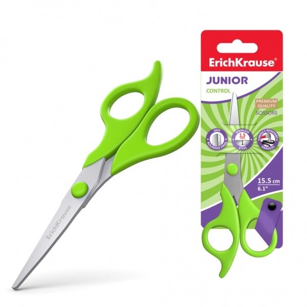 Žirklės vaikiškos ErichKrause Control Junior 15,5 cm blisteryje Žirklės vaikiškos ErichKrause Control Junior 15,5 cm blisteryje