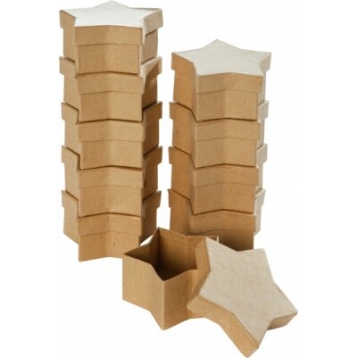 Set of 10 Boxes Mini, STAR, 8,5x7,5x4cm, natural 1