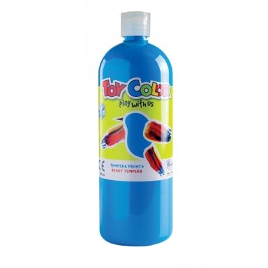 Guašas Toy Color 1000 ml puikiai plaunamas žydros spalvos (Cyan Blue) Guašas Toy Color 1000 ml puikiai plaunamas žydros spalvos (Cyan Blue)