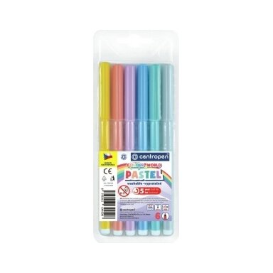 Žymekliai Centropen Color World 7550 1 mm 6 spalvų Žymekliai Centropen Color World 7550 1 mm 6 spalvų