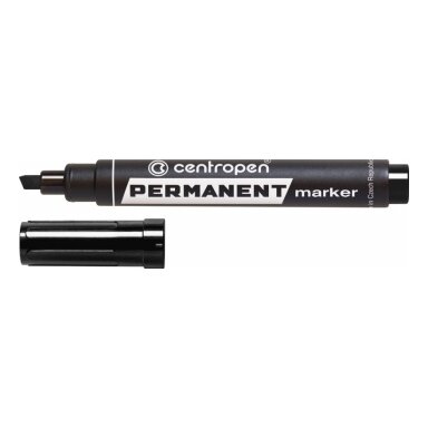 Маркер перманентный Centropen 8576 (скошенный наконечник) 1-4.6 мм черный