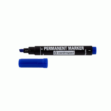 Маркер перманентный Centropen 8576 (скошенный наконечник) 1-4.6 мм синий