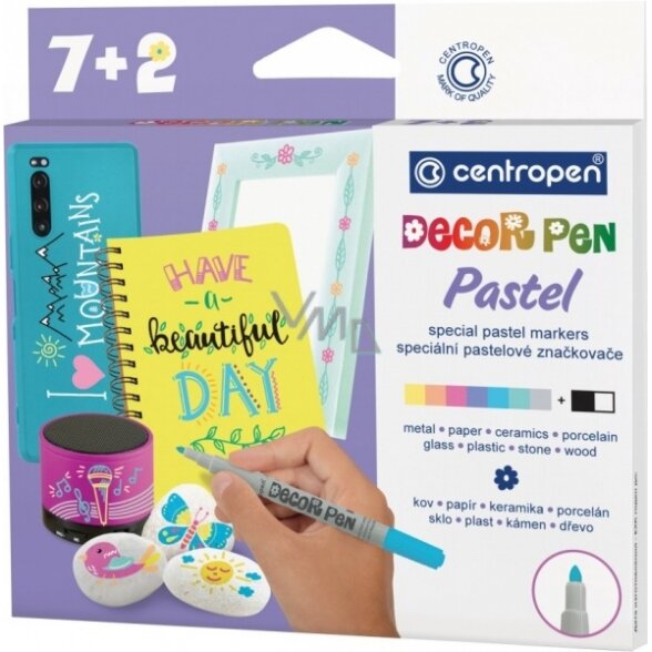 Decor Pen Pastel Markers Centropen 2738 7+2 pcs Decor Pen Pastel Markers Centropen 2738 7+2 pcs